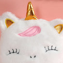 Kids Plush Cartoon Licorne Handbag Zipper Mini Casual Crossbody Bag (White)