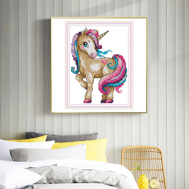 Magic Horse 14CT Counted Partial Cross Stitch DIY Craft Set Handmade Painting