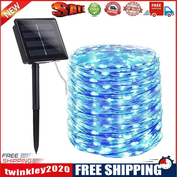 Solar String Lights Waterproof Copper Wire Fairy Lamp (Blue White 100LED)