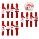 12X Christmas Santa Snowman Slap On Bracelet Wrist Band Party Novelty Favor Gif~