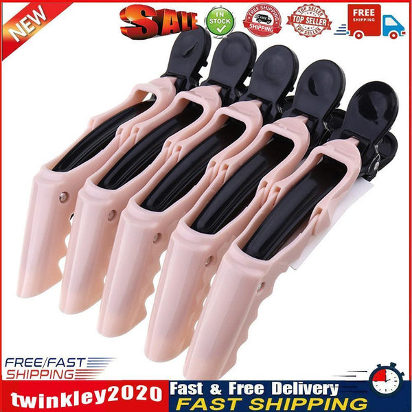5pcs Sectioning Hair Clamps Alligator Clips Hair Grip Hairpin (Black Pink) Newly