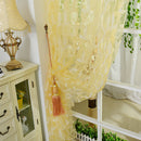 Chic Leaf Type Tulle Door Window Curtain Sheer Scarf Valances (Yellow)