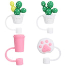Silicone Straw Plug Cup Accessories Cartoon Plugs Cover Drinking Dust Cap