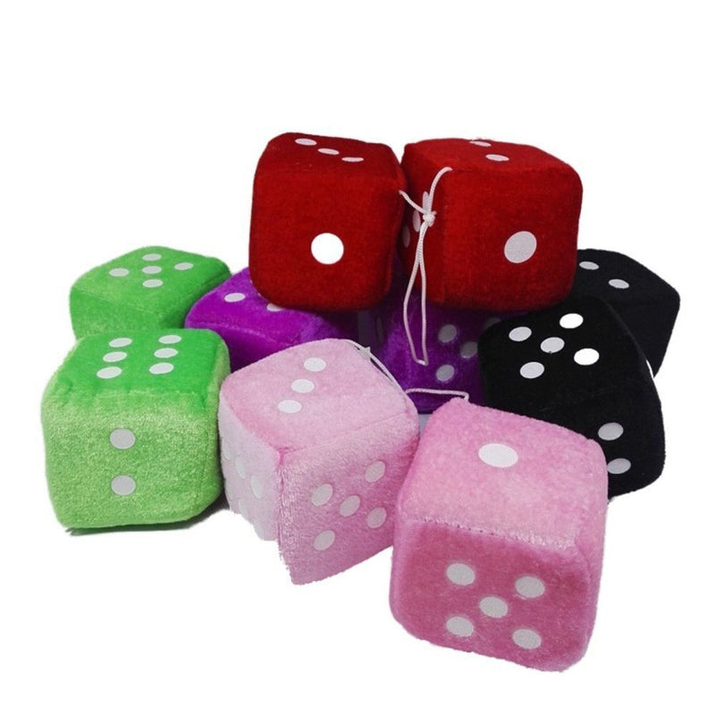 Styling Car Accessories Multicolor Plush Dices Velvet Dice Car Hanging Pendant