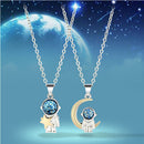 Necklace Star and Moon Astronaut Astronaut Pendant Couple Necklace Two-tone