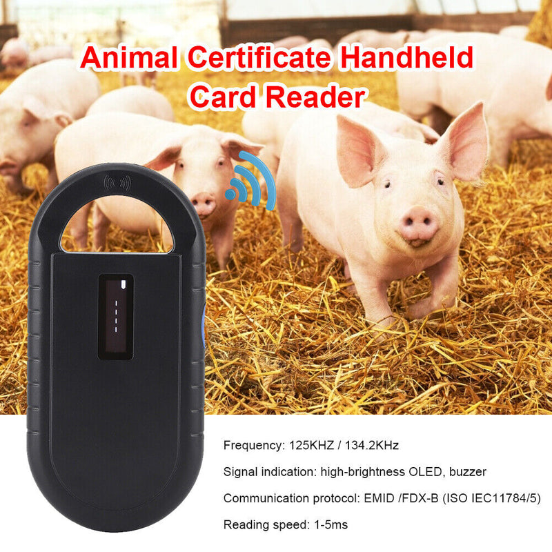 Pets Certificate Handheld Card Tag Reader ID Identification Chip Scanner Newly