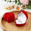 Exquisite Double Ring Storage Box Ring Display Box Velvet Jewelry Box Red Rose