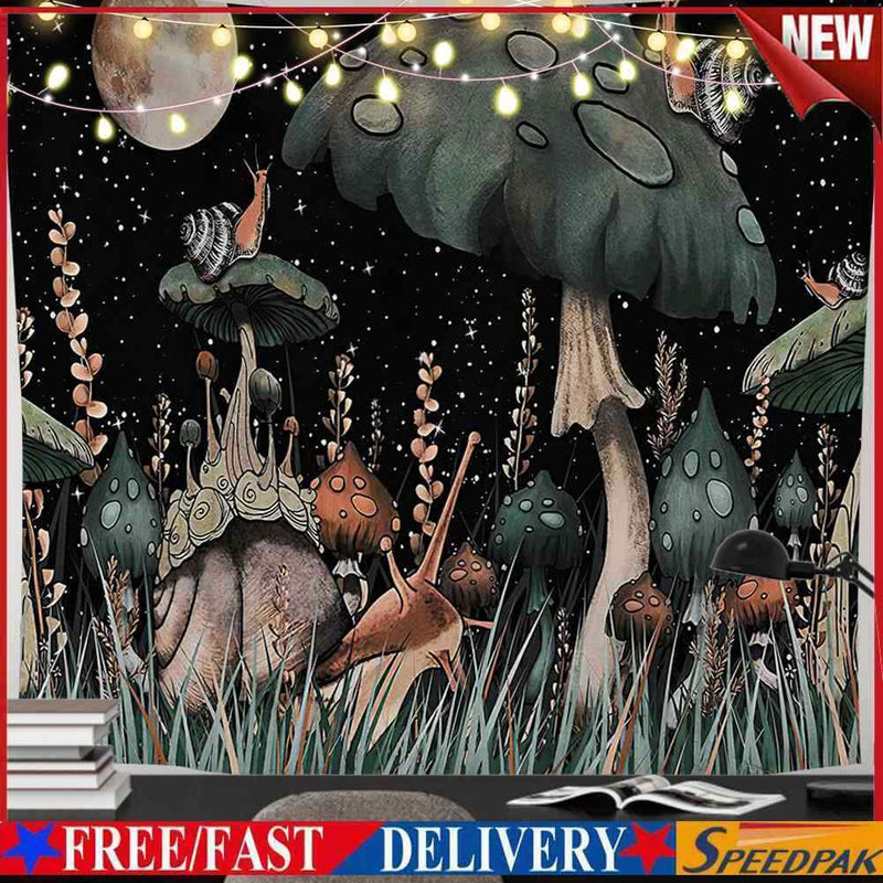 Mushroom Snail Printing Woven Tapestry Hanging Psychedelic Bohemian Tapestr