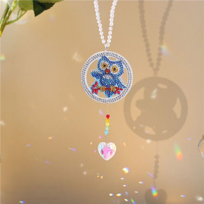 Bird Owl Butterfly Prism Pendant DIY Diamond Painting Window Car Crystal Hang
