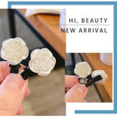 Girls Camellia Milk White Color Hair Accessories Slid Clip Hairpin Barrettes
