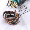 Man European Hot Retro Multilevel Cowhide Handmade Woven Bracelet Newly