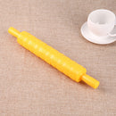 Rolling Pin Pattern Baking Tool Fondant Embossed Mold Cake Deco(Yellow
