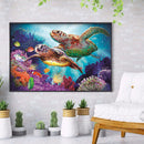 16x12 inch Full Round DIY Diamond Painting Undersea Turtles Rhinestone Picture