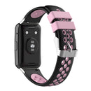 Silicone Smart Watch Band Wrist Strap for Huawei Watch Fit (Black Pink) Newly