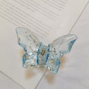 Butterfly Hair Claws Clip Women Korean Transparent Hairpin (Light Blue) Newly