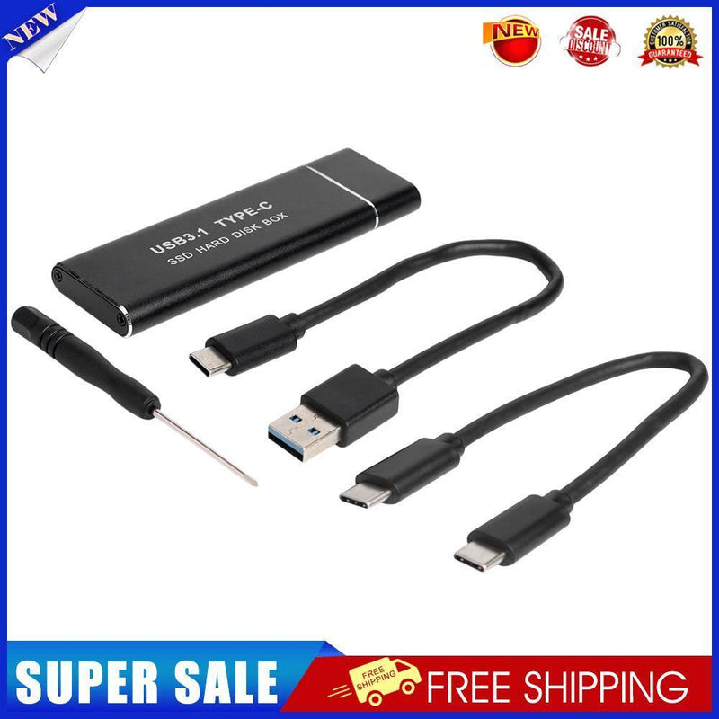 USB Type C M.2 SSD Case Box (USB-C To USB-A Cable+USB-C To USB-C Cable)