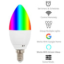 E14 Dimmable RGBW LED Smart WiFi Light Bulb Works with Alexa Google Assistant