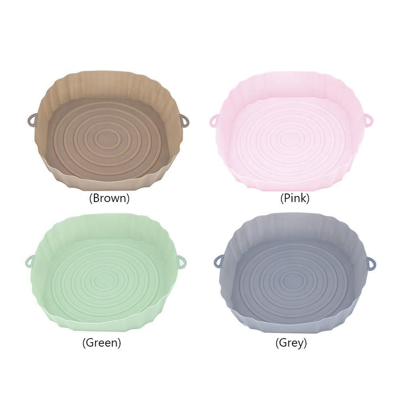 #A Silicone Air Fryer Liner Reusable Oven Microwave Baking BBQ Fryer Pan Pot B