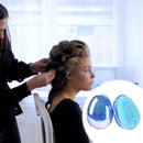 Round Shape Hair Comb Egg Sequin Anti-Static Massage Styling Brush (Blue)