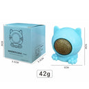 Catnip Ball Cat Rotation Silvervine Cleaning Teeth Interactive Toys (Blue)
