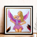 5D DIY Part Special Shaped Diamond Painting Girl And Animal Drawing MX084 Newly