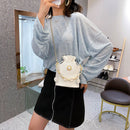 Fashion Women Drawstring Bucket Bag Alligator PU Chain Casual Crossbody Handbag