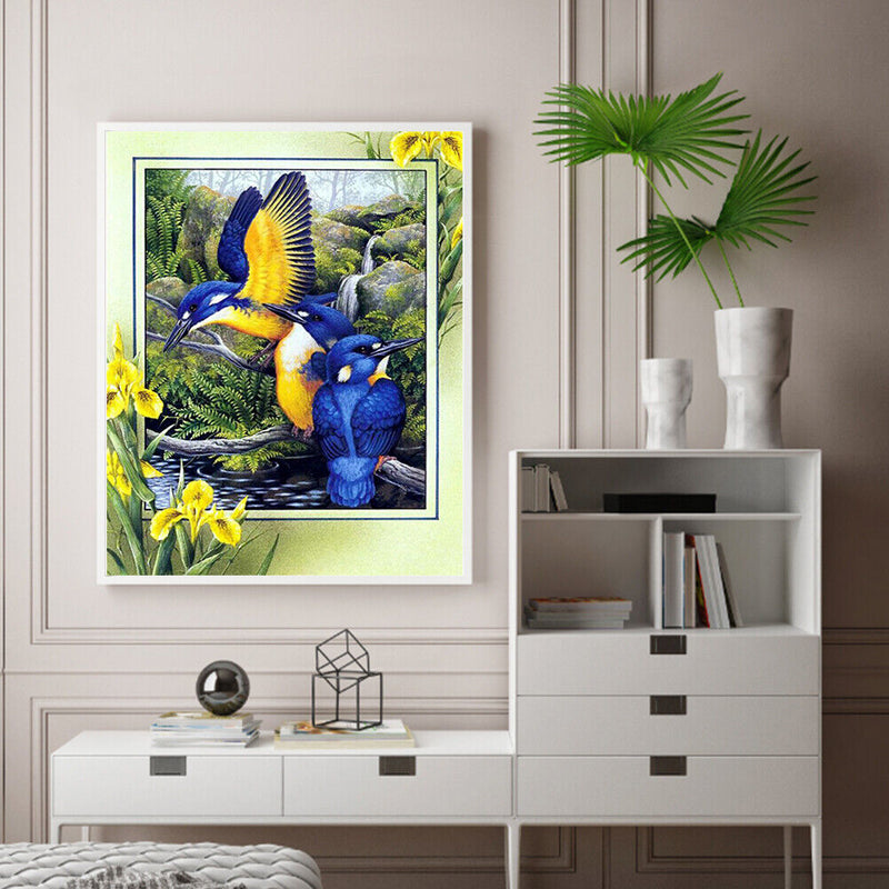 Flower Bird Oil Paint By Numbers Kit DIY Acrylic Painting Wall Art Picture Craft