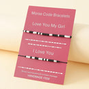 Bracelet Beach Jewellery Beaded Morse Code "love You My Girl" Cord Gift`