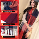 Women Scarf Fringed Plaid Long Tartan Shawls and Wraps Gift for Women Girl