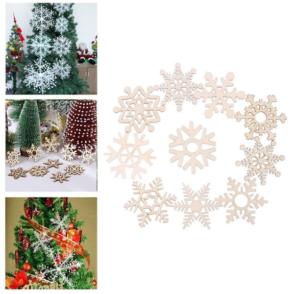 Wood DIY Crafts Christmas Snowflake Xmas Decoration Hanging Ornaments Wood Chip