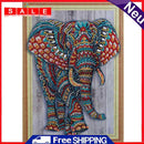 5D DIY Special Shape Diamond Painting Elephant Cross Stitch Craft Needlework Kit