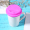 Silicone Cup Lid Reusable Anti-dust Leakproof Insulation Cover (Rose Red)