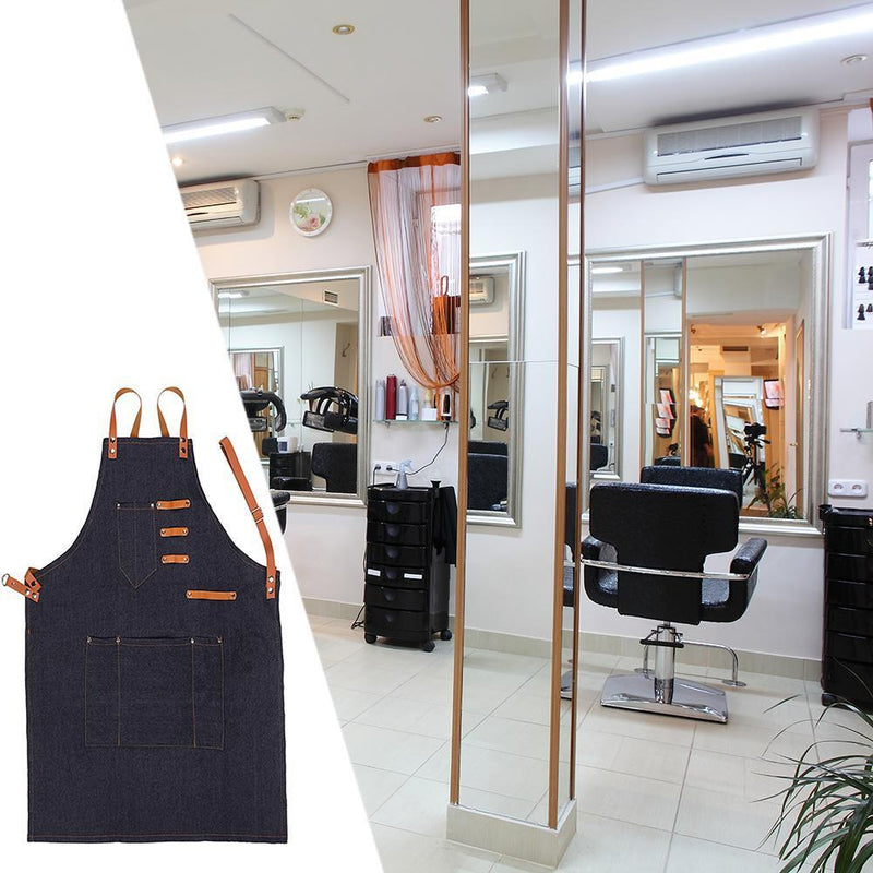 Barber Sleeveless Denim Apron Hairdresser Hair Cutting Protection Tool (B) Newly