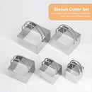 ?Biscuit Cutter Set Square Cookies Cutter with Handle Stainless Steel Dough Tool