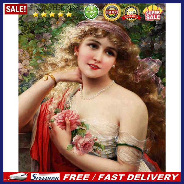 Noblewoman Oil Paint By Numbers Kit DIY Acrylic Painting on Canvas Frameless