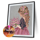 5D Diamond Painting Girl Partial Special Shape Drill Rhinestone DIY Home De
