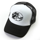 Adjustable Fish Baseball Cap Fisherman Trucker Hat for Women (Black White)