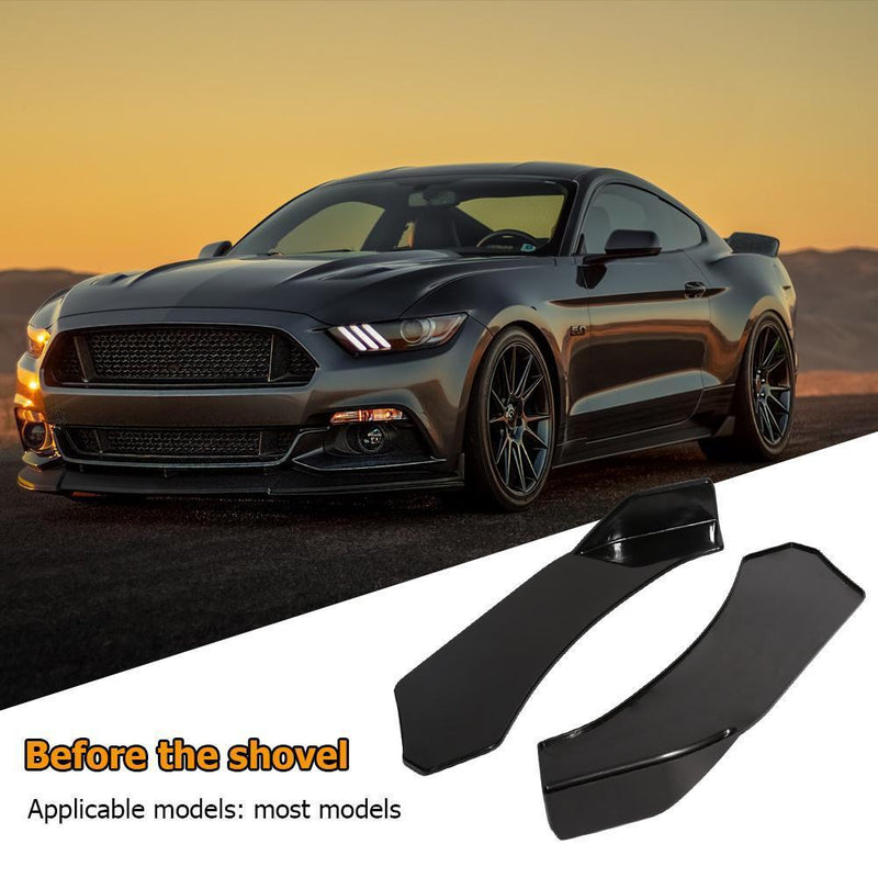 Universal Gloss Black Car Front Bumper Lip Splitter Chin Spoiler Left+Right