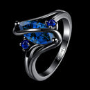 Women Fashion Popular Zircon Party Wedding Ring (Dark Blue)(7