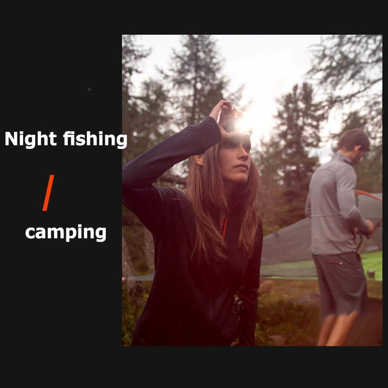 LED Headlamp Fishing Headlight Motion Sensor Camping Light (Reddish Black)