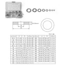 72pcs/box Stainless Steel Flat Washers 8 Sizes M4 M5 M6 M8 M10 M12 M14 M16