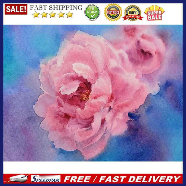 Pink Peony Oil Paint By Numbers DIY Handpainted on Canvas Wall Art Gift Unf