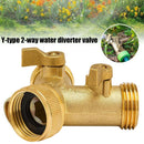Brass Double Two Way Tap Garden Connector Adaptor Hose Splitter`