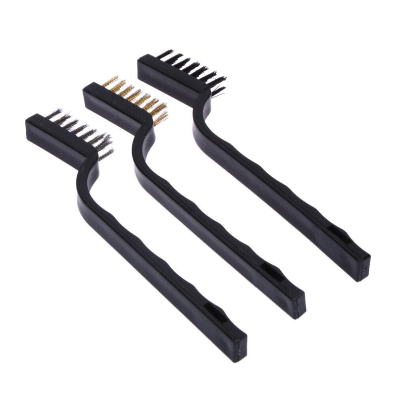 3pcs Plastic Handle Wire Brush Stainless Steel Brass Wire Brush Tool