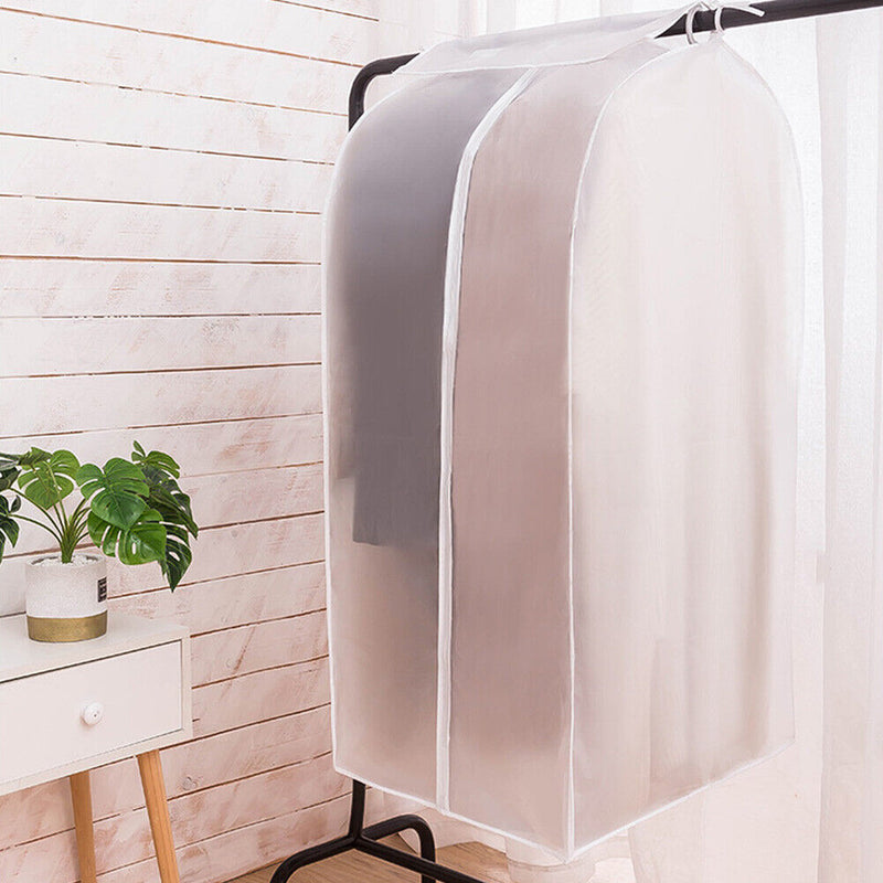 2pcs Zipper Clothes Dust Cover Space Saving Laundry Hanging Bag Home Accessories
