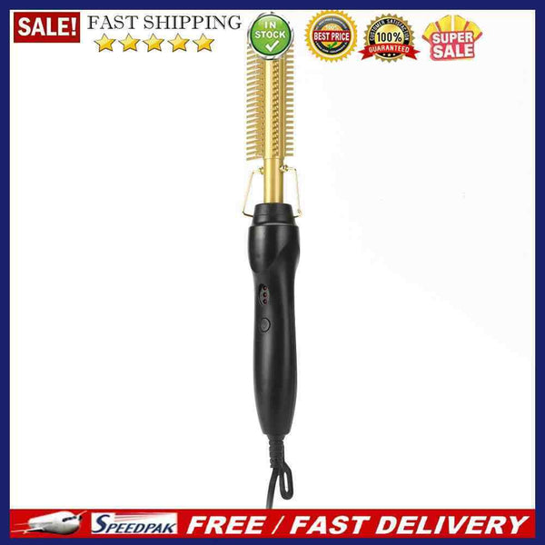 Hair Straightener Curler Wet Dry Hot Comb Straightening Styling Tools (EU)