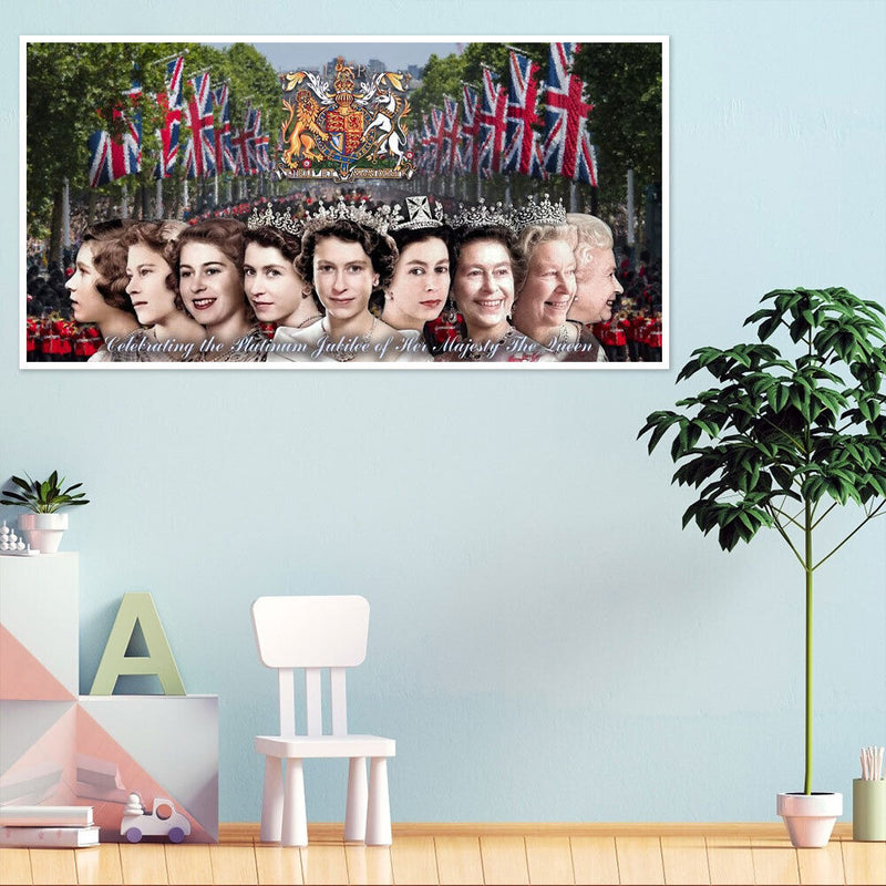 DIY Diamond Painting Kits Full Round Drill Queen Elizabeth II Mosaic Picture Art