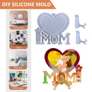 Photo Frame Molds - Heart Shape MOM Photo Display Tool Molds with Holder Newly