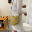 Love Heart-shaped Crossbody Bag PU Leather Women Fashion Stone Pattern Purse