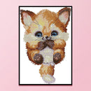 Counted Lovely Fox Partial Embroidery 14CT DIY Cross Stitch Art Canvas Kit Newly